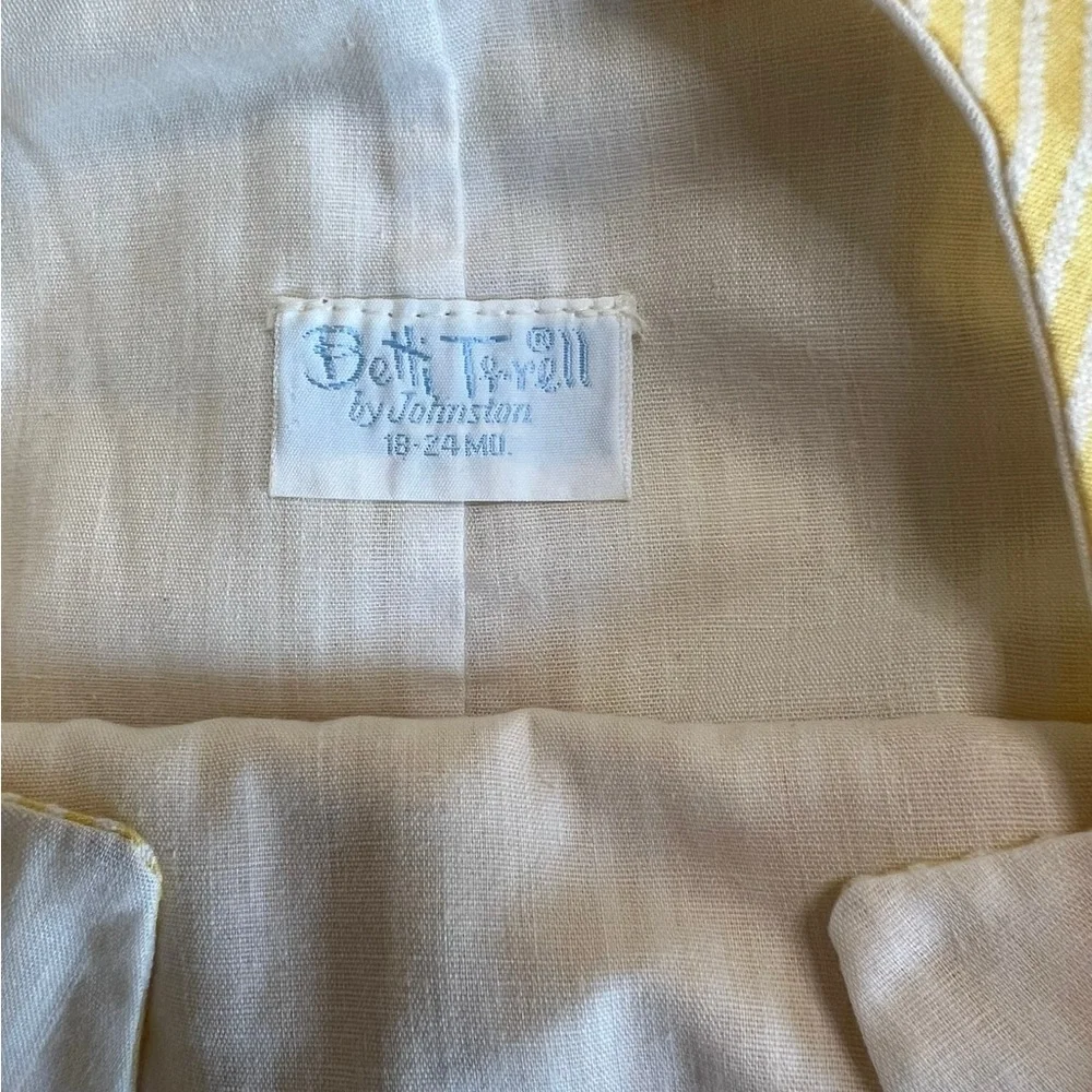 Betti Terrell‎ VTG Baby Girl 18-24m Seersucker Yellow Turtle Sun Romper